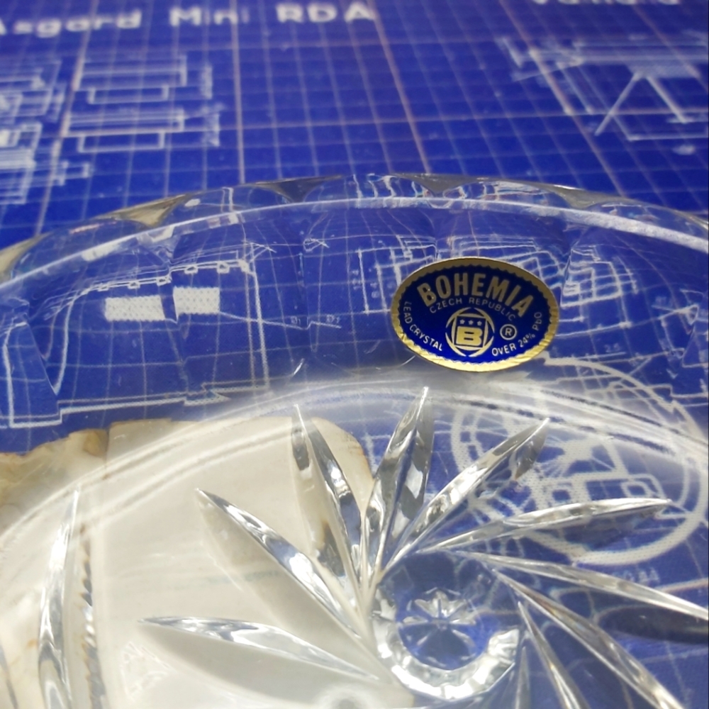 Vintage czech republic bohemian crystal relish dish